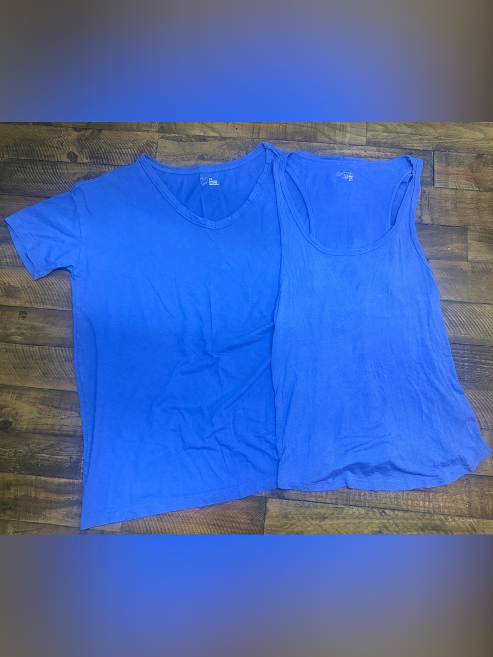 aerie Blue V-Neck Tee & Scoop Tank Set